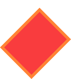 A red diamond with an orange border