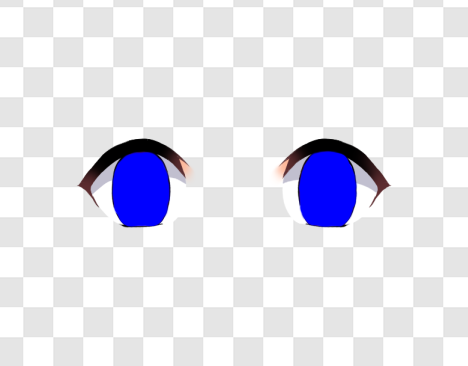A set of eyes with the iris coloured in solid dark blue, #00f